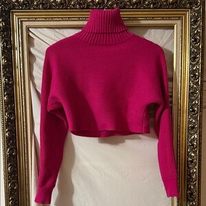 House of Harlow 1960 Fuchsia Turtleneck Sweater